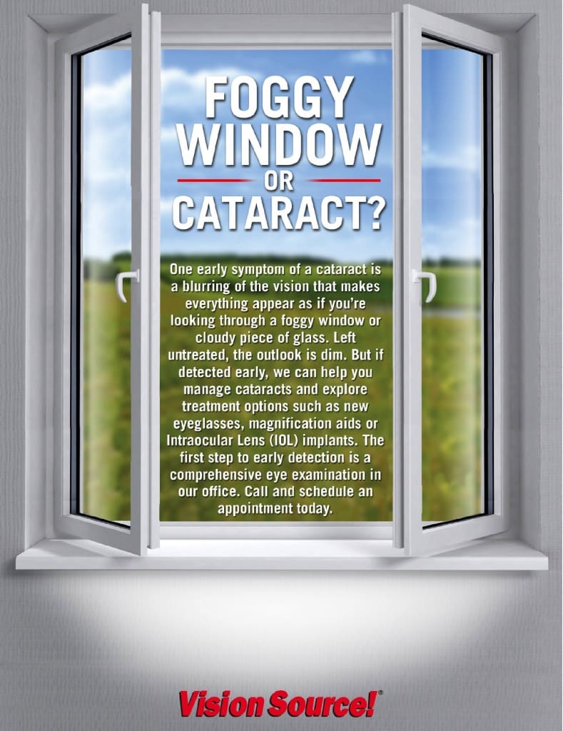 Foggy window August is Cataract Awareness Month