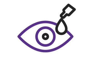 Dry Eyes - outline of eye with drops