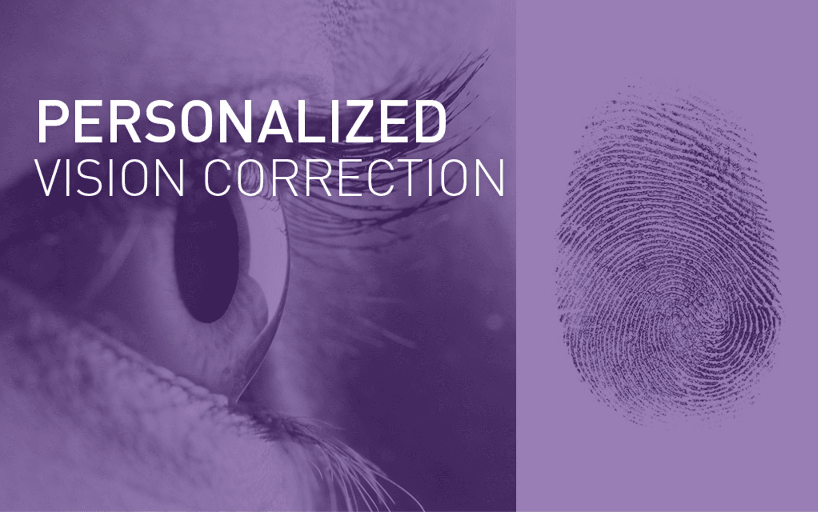 Eye closeup and finger print - personalized vision correction