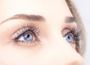 Closeup of young beautiful eyes