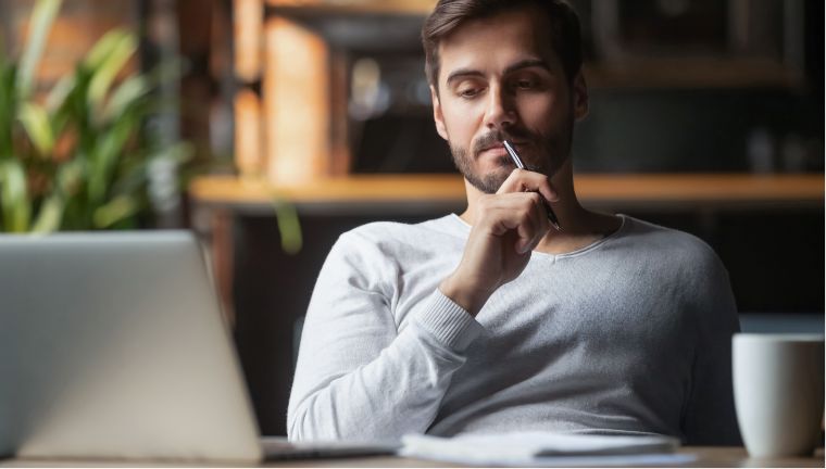 man using laptop