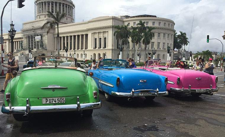 Colorful cars in Cuba